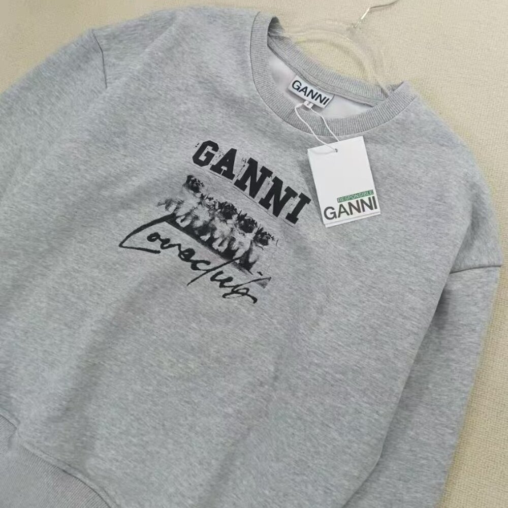 Ganni Gray crew neck sweater - Picture 3 of 10